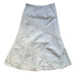 Saint Tropez West  100% Linen Boho Maxi Skirt White Womens Size 8 Cottagecore Photo 2