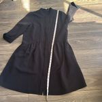 Tuckernuck  Black Stretch Crepe Royal baby doll Shirt Dress size small Photo 9