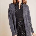 Anthropologie  Jolie Fuzzy Longline Open Front Cardigan Sweater | Dark Grey | XS Photo 0
