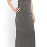 Gypsy 05 NWT Sand Gray Deep V Bamboo Side Strap Detail Maxi Dress S $187 Photo 0