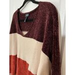 Daytrip Y2K Women’s Sweater‎ Tan Brown Orange Medium  V-Neck 90s Winter Fall Photo 1