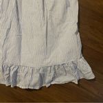 J.Crew Puff Sleeve Square Neck Shirred Bodice Ruffle Hem Stripe MIDI Dress S Photo 5