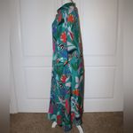 OLIPHANT Shirt Dress Midi Size XL Floral Zebra Print Blue Photo 1