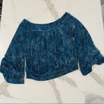 Free People Ginger Berry Sheer Top Burnout Velvet Women’s Medium Midnight Lagoon Photo 3