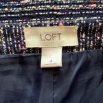 Loft Navy Boucle Faux Front Slit Pocket Skirt Photo 4