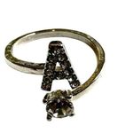 A monogram rhinestone ring Silver Photo 1