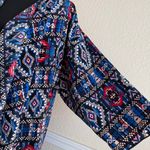 LuLaRoe Boho Western Aztec Drape Layering Medium Southwestern Festival Blue Red Kimono M Photo 11