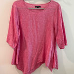 For Cynthia  Lagenlook Linen Blend Pink Asymmetric Top Small Photo 0