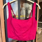 Abercrombie & Fitch Abercrombie corset crop top poplin barbie pink adjustable straps asymmetrical Photo 1