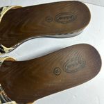 2012 Dr. Scholl's sandals Cheetah print faux wood wooden sandals size 8 Brown Photo 3