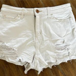 SO  ~ High Rise Shortie Jean Shorts Size 9/29W  ~ Distressed ~ White Photo 0
