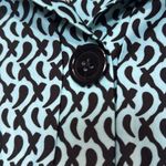 Aryeh  Teal and Black Abstract Dress size Large with optional sash‎ for cinching Photo 5