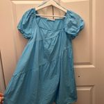 ZARA  Tiered Poplin Dress in Electric Blue Photo 5