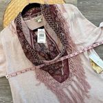 One World  boho art to‎ wear nwt 1x blouse fringe scarf Photo 2