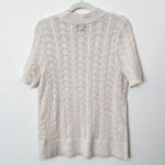 Torrid [] Cream Pointelle Open Knit Crew Neck Short Sleeve Pullover Sweater Sz 0X Photo 3