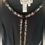 Joseph A Vintage Embellished Black Knit Cardigan Sweater Small Jeweled Embroidered Glam Photo 3