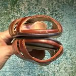 Vintage Connie brown leather open top strap flats, size 8 made in Brazil Photo 6