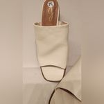 Joie  Olympia Slide Heeled Sandals Mules Women’s Bone White Cream Size 7.5 Photo 3