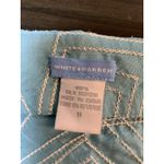 White & Warren Turquoise‎ Embroidered Geometric Skirt Womens 8 Office Church Blue Photo 3