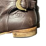 UGG  Australia Amberlee Espresso Leather Equestrian Style Boots, Size 9.5 Photo 6