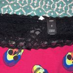 Torrid  CURVE size 0 cheeky rainbow skulls Halloween pink black lace trim skulls Photo 1