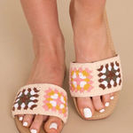 Ccocci  Crochet Walking Above Brown Multi Slide Sandals Brown Blush Multi  8 Photo 0