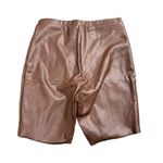 SKIMS  Faux Leather Biker Shorts in Cocoa Brown, Size S​​ Photo 3