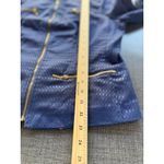 Laura Ashley Womens Blue Jacquard Jacket With Gold Zippers Size M Photo 9