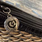 Brighton Edna Black Leather and Woven Raffia Straw Shoulder Bag Photo 3