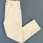 Ralph Lauren Polo  Callen High Rise Slim Embellished Patch White Jeans Photo 0