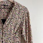 ZARA Floral Mini Shirt Dress Long Sleeves Pink Green Black Yellow, Size XS Photo 5