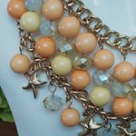 Gold Orange Beads w/ Starfish Bib Necklace Set Photo 3