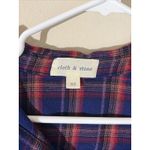 Cloth & Stone  Blue Plaid Flannel Casual Button Up Camp Shirt Womens XS Photo 4