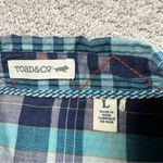 Toad&Co Organic Cotton Indigo Ridge Roll Up Longsleeve Shirt Pullover Plaid L Blue Size L Photo 7