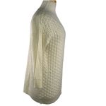 Covington  Size L Gold Metallic 3/4 Sleeve Crew Neck Sweater Cream Textured Front Photo 5