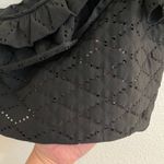 ZARA One Shoulder Eyelet Ruffle Top Black Large Stretchy Photo 7