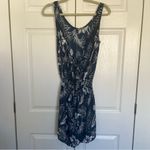 Blue and White Tropical Tie Fiji Romper Size M Size M Photo 3