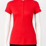 Under Armour Polo Womens M Red HeatGear Short Sleeve Golf Tennis Activewear Photo 0