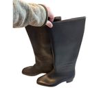 Vintage Womens Waterproof Black Riding Boots With Faux Fur Lining Size 6 Photo 2