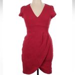 Anthropologie  Maeve Red Splitshade Tulip Hem Dress Cocktail Party Size Large Photo 4
