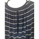 Banana Republic  Navy Blue Striped Short Sleeve Pocket Dress Women Sz S Photo 7