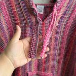 Boho Multicolor Striped Women's Artisanal Rug Hoodie L Pink Size L Photo 4
