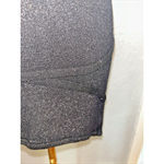 Bebe Mini Skirt Knit M Bandage Black Ribbed Sparkly Bodycon Holiday Party Goth Photo 2