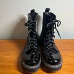 Sincerely Jules Harley Black Patent Leather Combat Boot Side Zip Gothic Punk 8 Photo 1