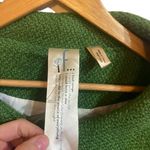 Anthropologie  IF Kelly green flower appliqué suit jacket blazer wool blend short Photo 4