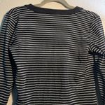 Jones New York Black and White Striped Cardigan Collared V-Neck Long Sleeve SZ S Photo 6