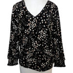 Karl Lagerfeld  Black and White Floral Blouse NWOT Photo 0