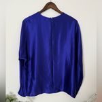 Dana Buchman VTG  Royal Blue  Liquid Silk Top Crew Neck  Colorful Quiet Luxury Photo 1