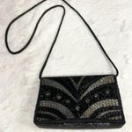 Vintage Art Deco Black & Gold Beaded Evening Bag Purse Crossbody or Clutch Photo 0