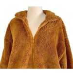 Victoria’s Secret PINK Plush Teddy Full Zip Mock Neck Oversized Sherpa Jacket M Brown Size M Photo 9